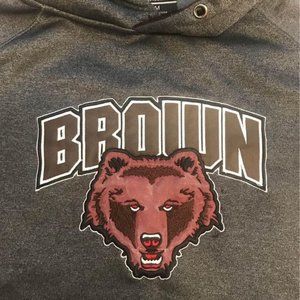 Brown University Bears College Gray Fleece Medium Hooded Front Pocket Sweatshirt